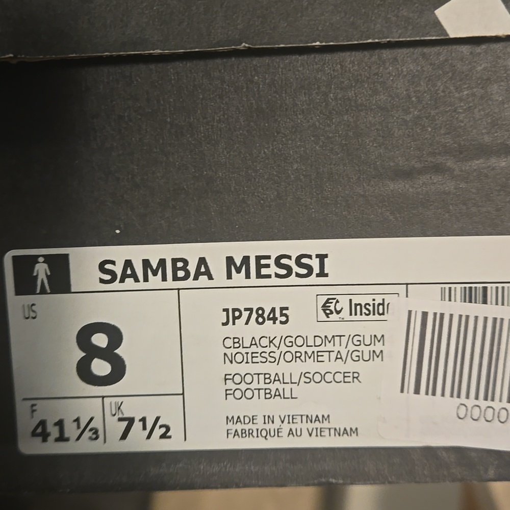 Adidas Black and Pink Samba Messi Sneakers Size 8 NEW - Picture 7 of 8